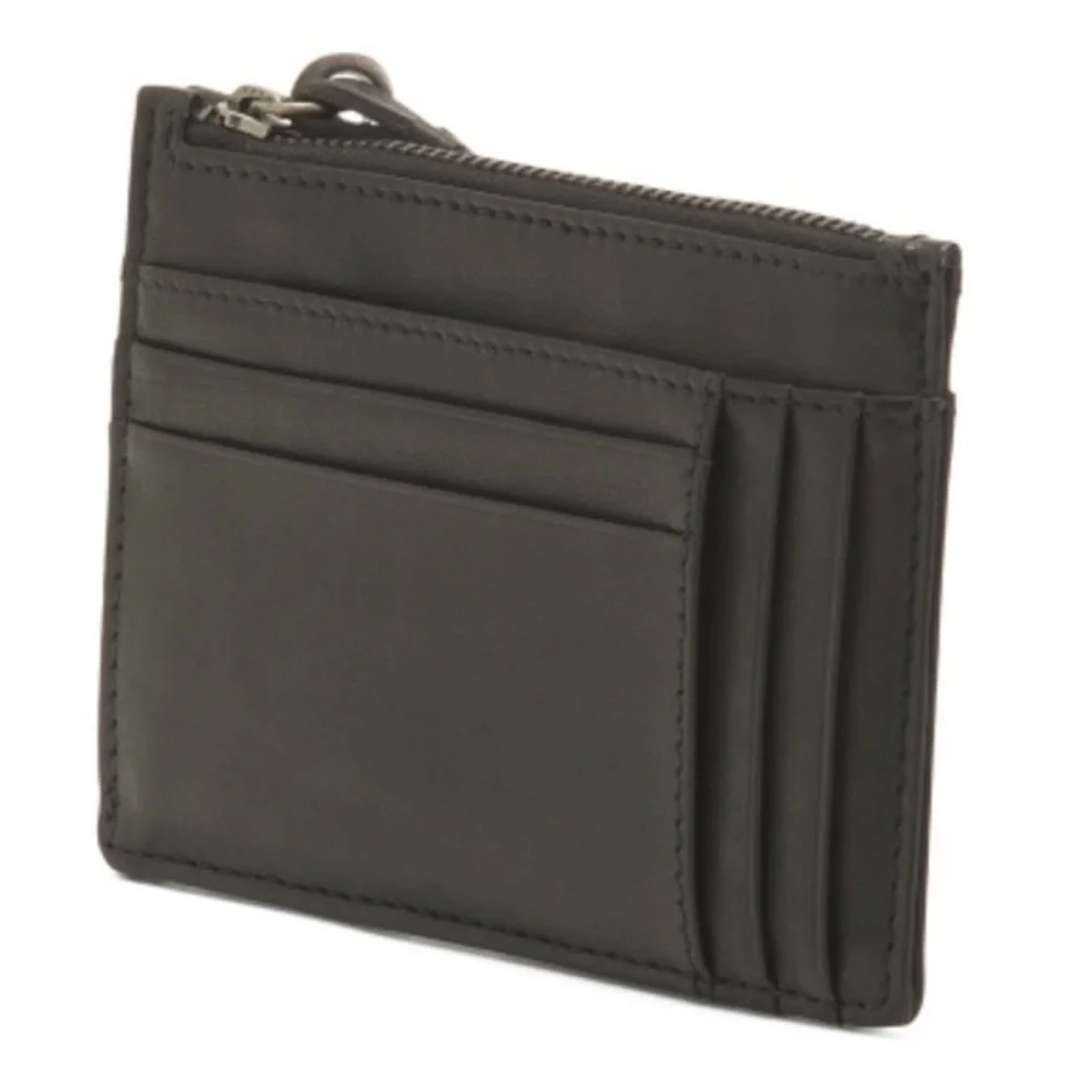 Black Leather Card Holder Wallet Made in India Clutch